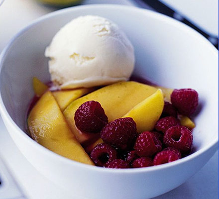 Raspberry & mango salad