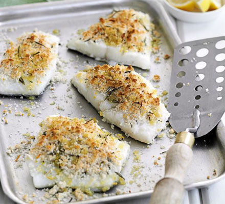 Lemon & rosemary crusted fish fillets