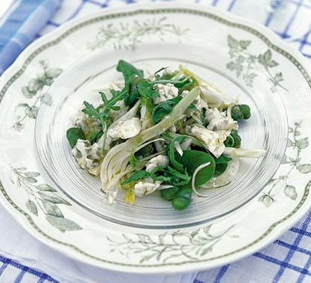 Fennel, broad bean & blue cheese salad