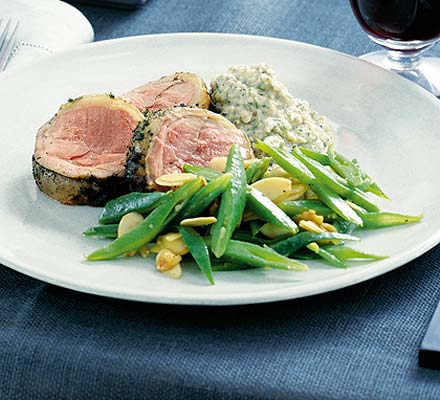 Loin of lamb with baba ganoush