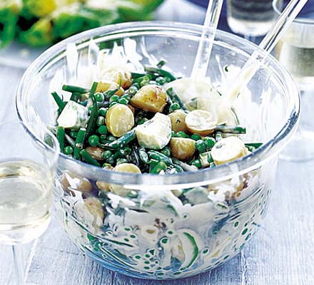 Summer potato salad with minty Dijon mayo