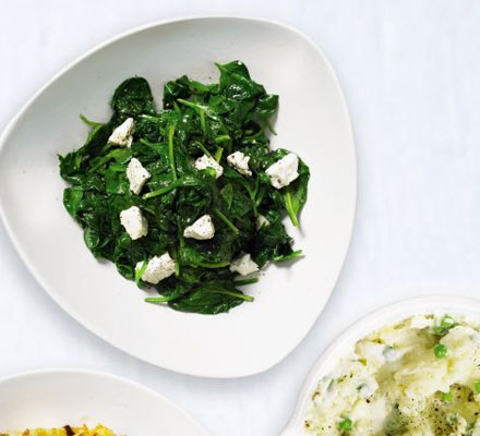 Buttered spinach with feta
