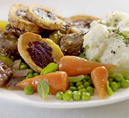 Glazed carrots with peas