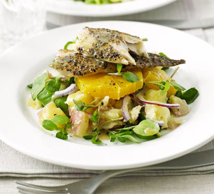 Smoked mackerel with orange, watercress & potato salad