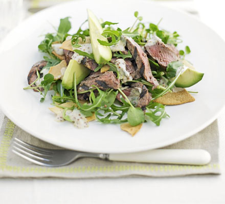 Peppered steak tortilla salad