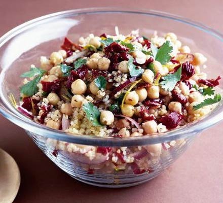 Spiced bulgur wheat with roasted peppers