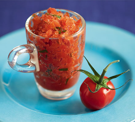 Tomato & basil granita