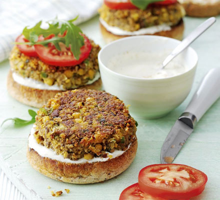 Mushroom & chickpea burgers