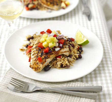 Cajun turkey steaks with pineapple salsa