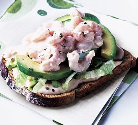 Prawn cocktail on toast