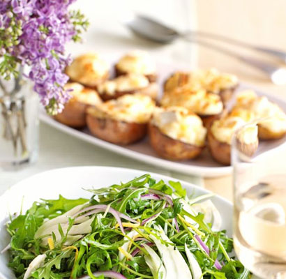 Twice-baked potatoes with goat’s cheese