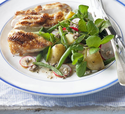 Watercress & potato salad with anchovy dressing