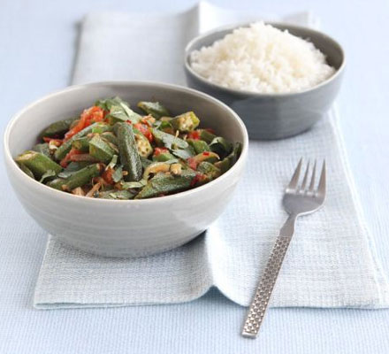 Spiced okra curry