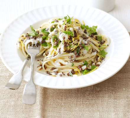 Lentil & lemon fettuccine