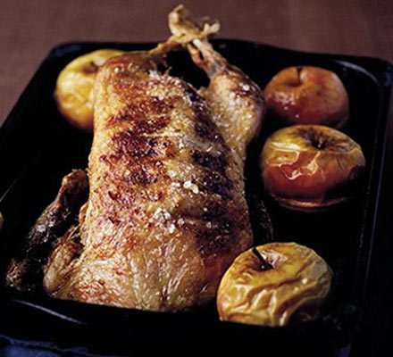 Crispy duck & baked apples