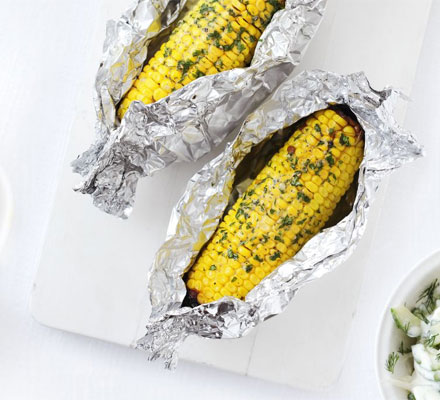 Buttery baked corn on the cob