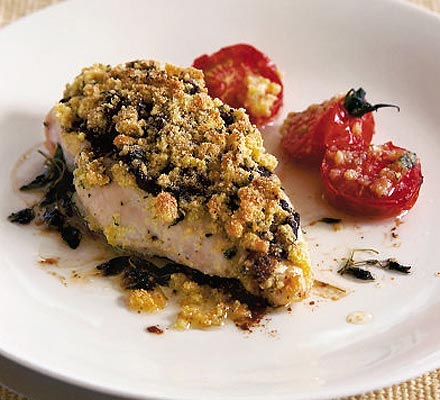 Chicken with Parmesan crumbs