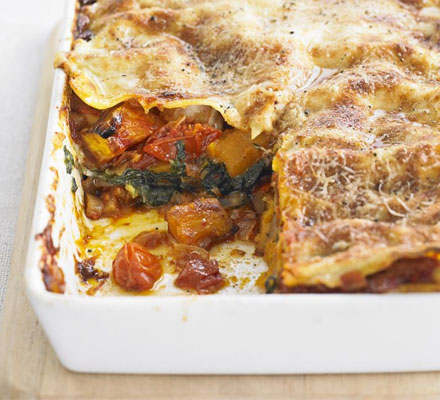 Roast pumpkin & spinach lasagne