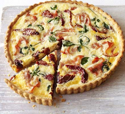 Ham, tomato & watercress tart