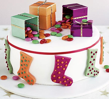 Santa’s stocking cake