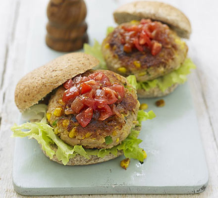 Tuna sweetcorn burgers