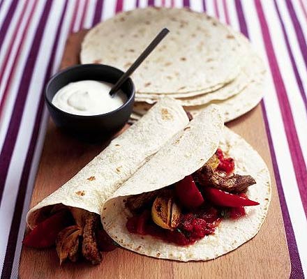 Mexican wraps with simple salsa