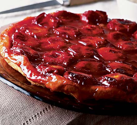 Plum & marzipan tart tatin