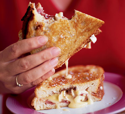 Pan-fried camembert sandwich