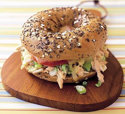 Seeded bagel tuna melt