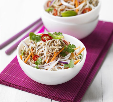 Zesty rice noodle salad