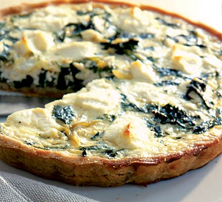 Goat’s cheese & watercress quiche