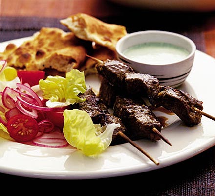 Lamb kebabs with peppery lime marinade