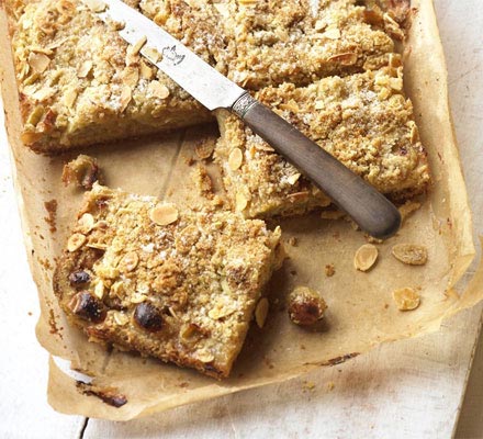 Gooseberry & almond streusel squares