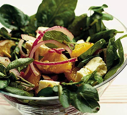 Cheshire cheese, spinach & watercress salad