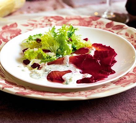 Dazzling beetroot-cured salmon