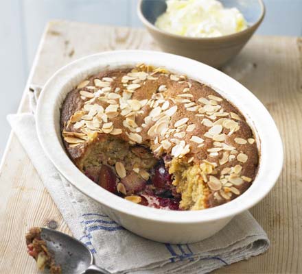 Plum & almond pudding