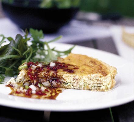 Crab & ginger tart with a chilli dressing