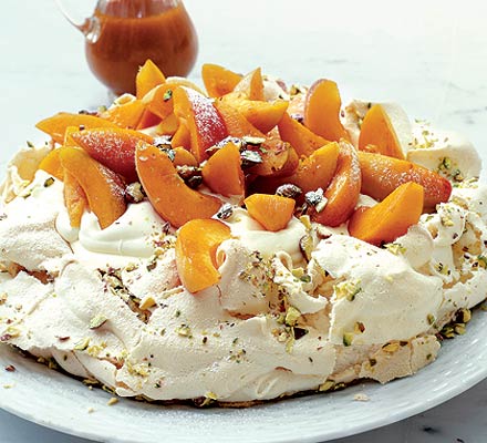 Apricot & pistachio pavlova