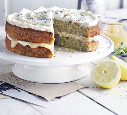 Frosted courgette & lemon cake