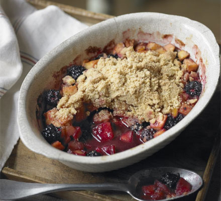 Apple & blackberry crumble