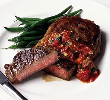 Steak with pizzaiola sauce