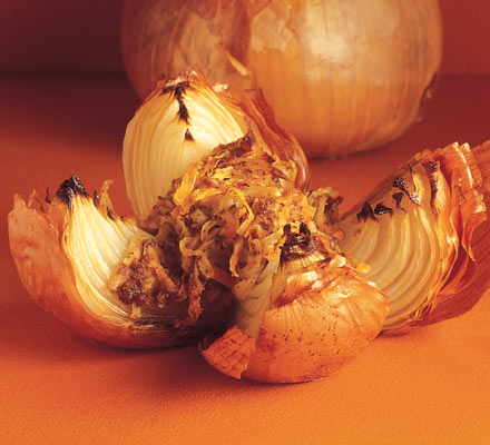 Rosti-filled onions