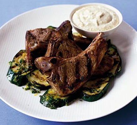 Sizzled lamb chops & courgettes