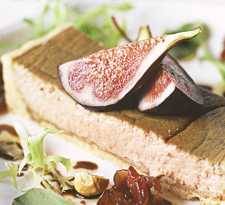 Silky chicken liver parfait tart