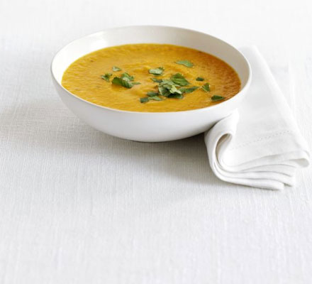 Sweet potato & lentil soup