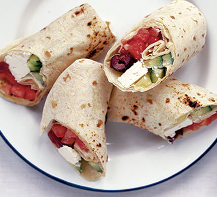 Greek salad wraps