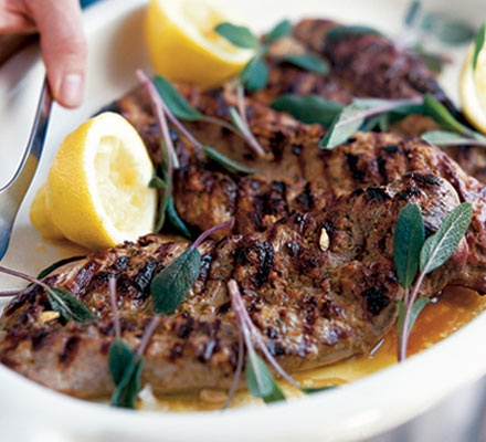 Barbecued pork with sage, lemon & prosciutto