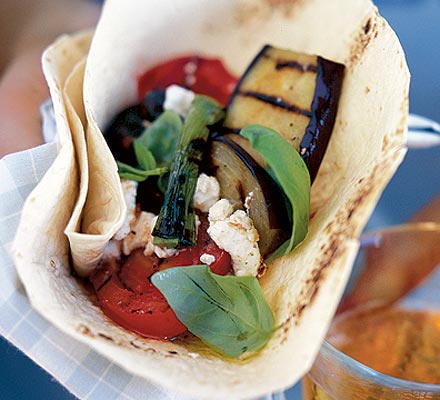 BBQ vegetables with goat’s cheese