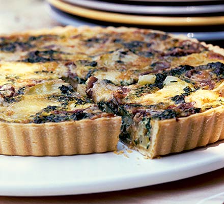 Fresh spinach & anchovy tart