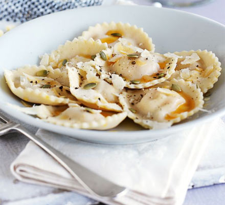 Sweet potato & goat’s cheese ravioli